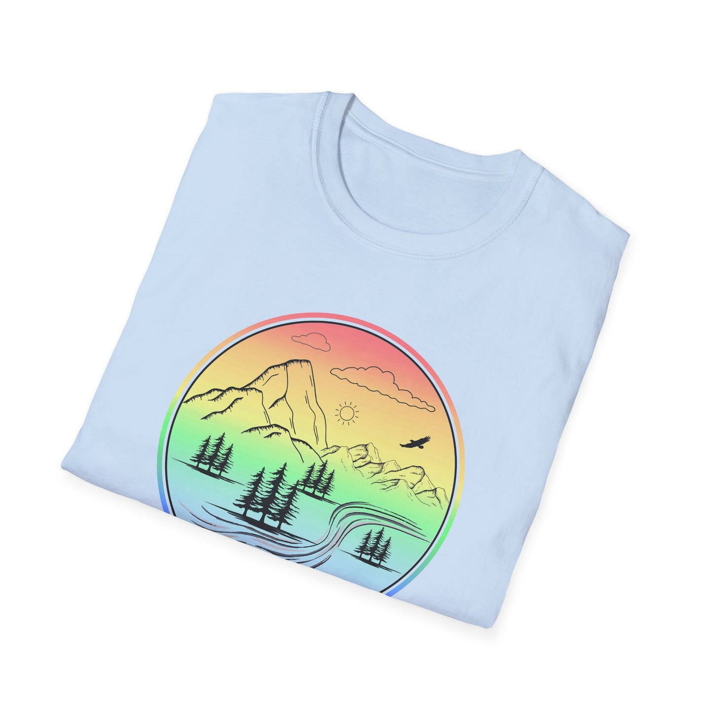 Colour Mountain Scene Unisex Softstyle T-Shirt