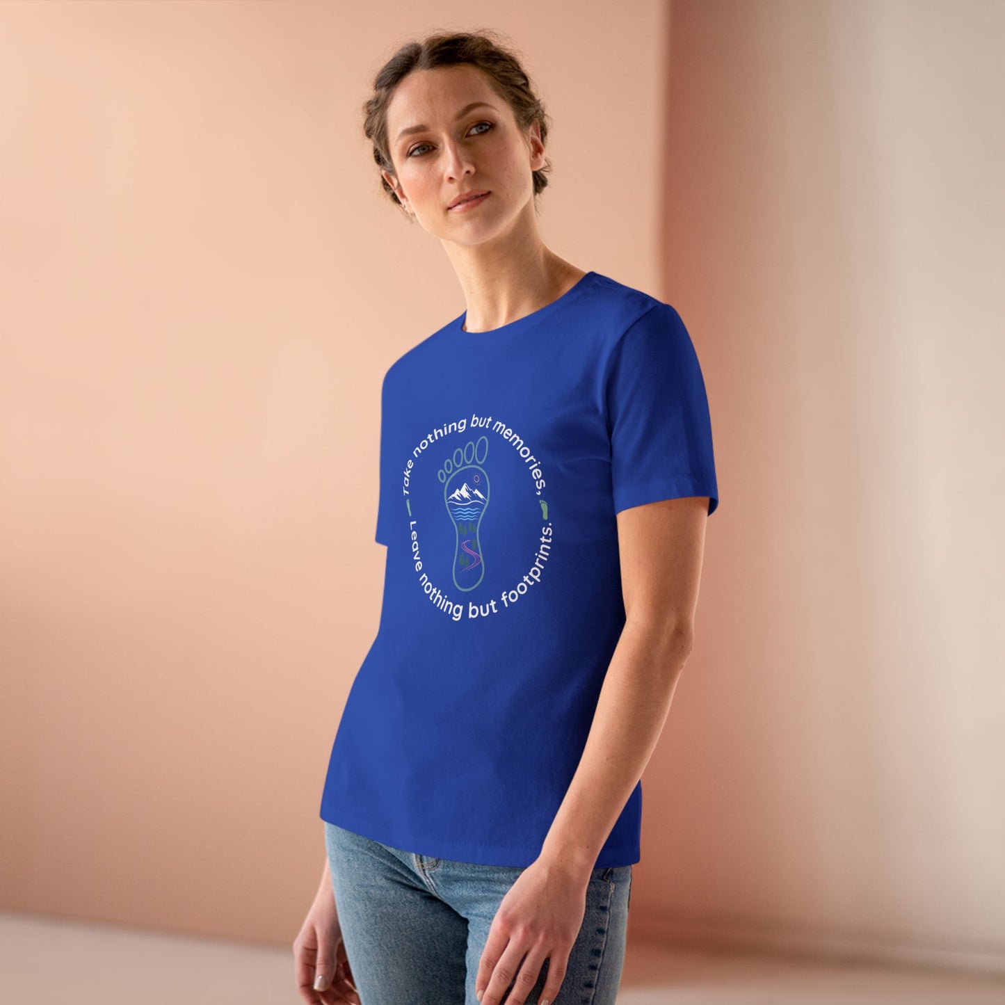 Womens Cotton Tee - Take Memories Leave Footprints