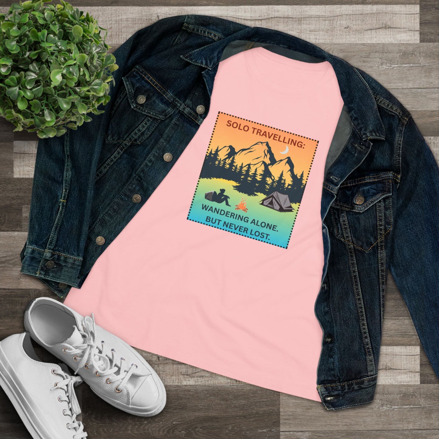 Women's Tee - Solo Travelling: Wandering Alone But Never Lost