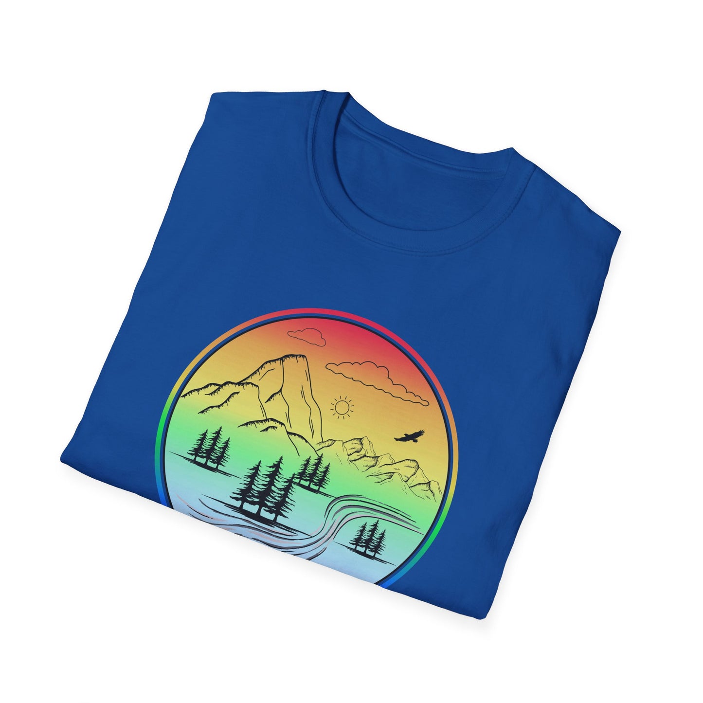 Colour Mountain Scene Unisex Softstyle T-Shirt