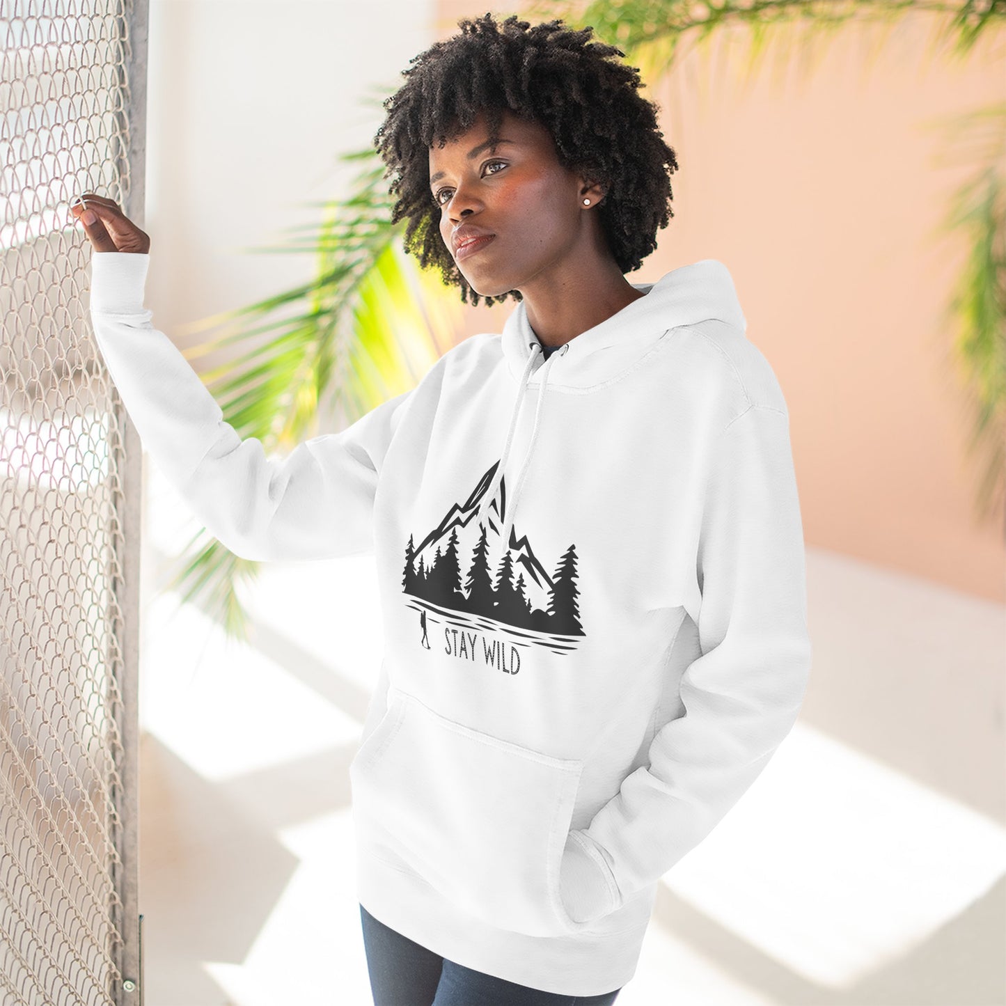 Stay Wild - Fleece Hoodie - Perfect for Outdoor Adventures, Gifts for Nature Lovers, Casual Wear, Winter Wardrobe