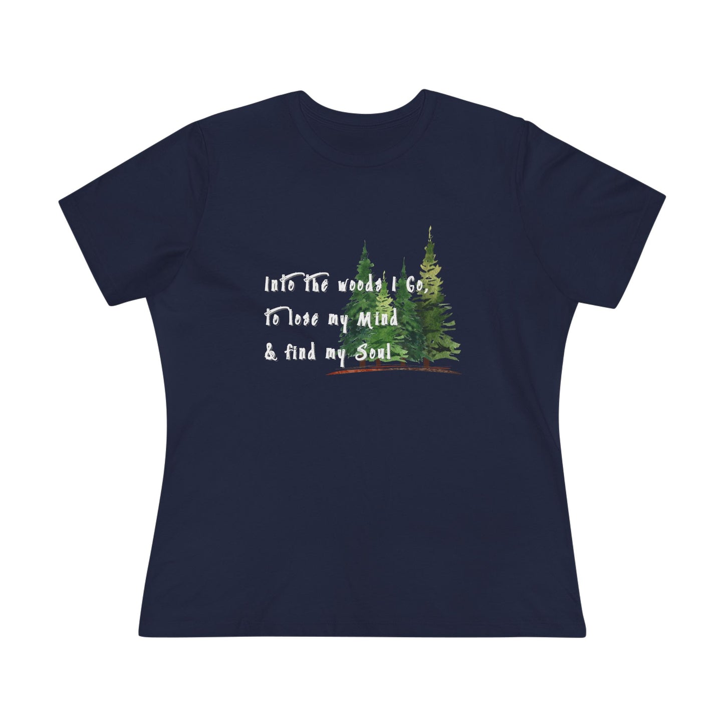 Into the Woods I Go Nature Lover Cotton T-shirt, Forest Adventure Cotton Shirt, Into the Woods Quote Top, Women's Graphic T-Shirt
