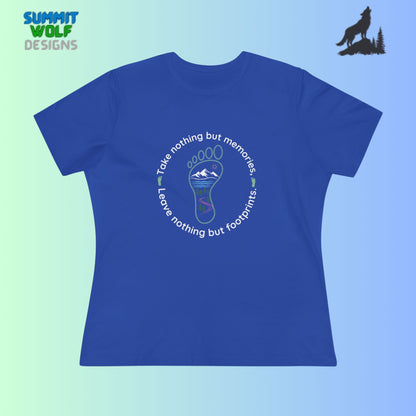 Women's Cotton Tee - Take Memories Leave Footprints