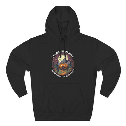 Nature's Haunt Halloween Fleece Hoodie, Cozy Sweatshirt, Adventure Apparel, Gift for Explorers, Unisex Hoodie