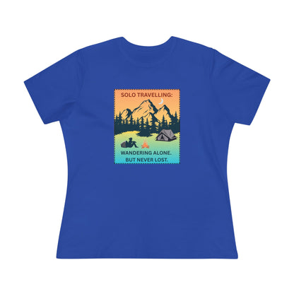 Women's Tee - Solo Travelling: Wandering Alone But Never Lost