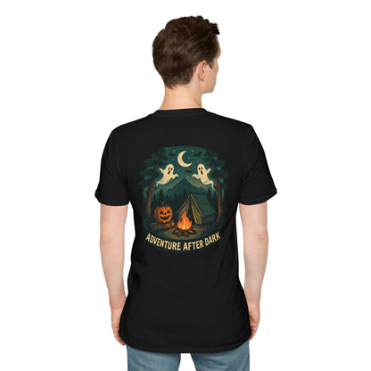 Halloween Adventure T-Shirt, Unisex Softstyle Tee, Spooky Campfire Shirt, Ghosts & Halloween Vibe, Perfect for Fall Celebrations, [...]