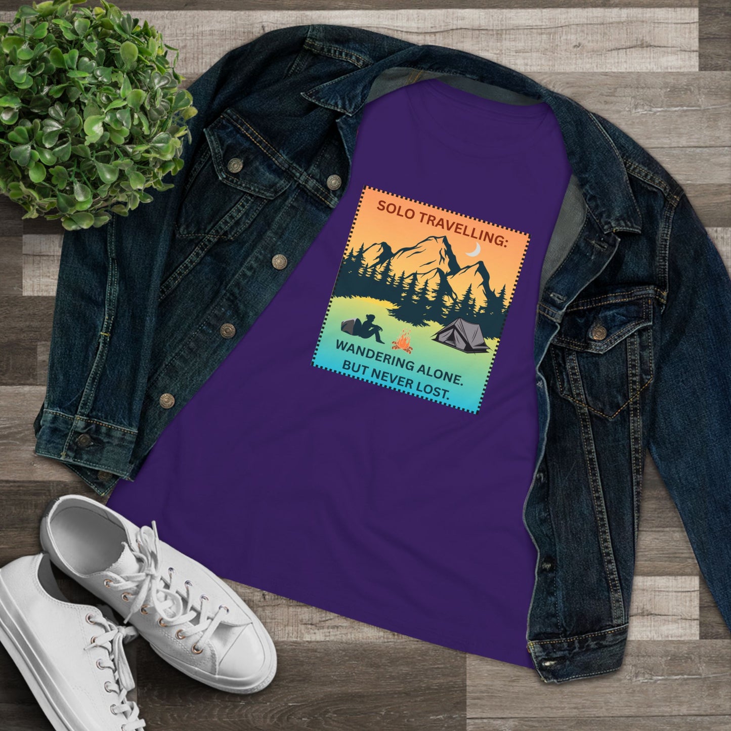 Women's Tee - Solo Travelling: Wandering Alone But Never Lost