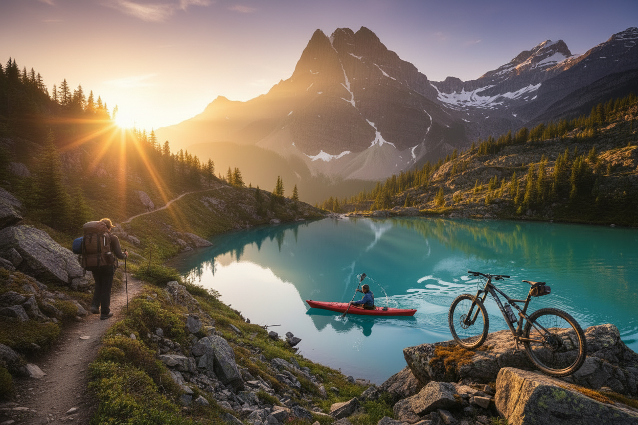 Desktop Adventure Hero with Kayaker